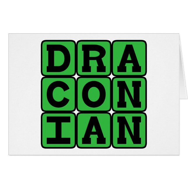 Drakonisk, Överdrivet Hård och Sträng Hälsningskort (Framsidan Horizontal)