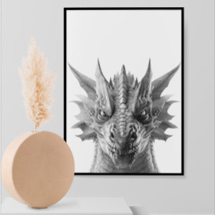 Drakrealistisk porträtt Pojke Flickas rum Poster