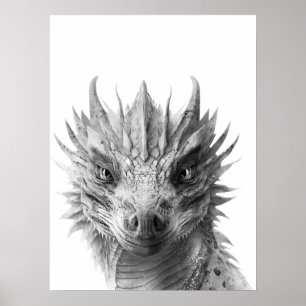 Drakrealistisk porträtt pojkens flickas rum poster
