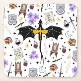 Drakryttare Underlägg Bokälskarepresent  Papper Kvadrat