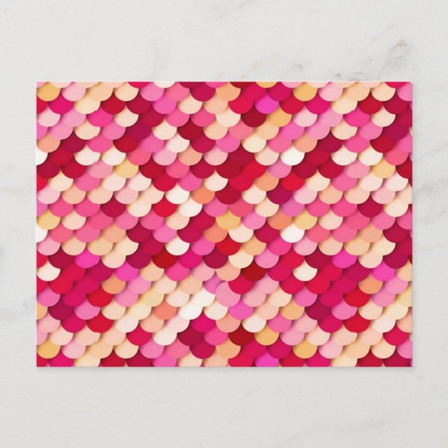 "Drakskalor" - magenta, het rosa och persika Vykort (Framsida)