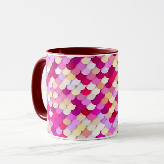 "Drakskalor" - magenta, rosa och guld Mugg (Framsida vänster)