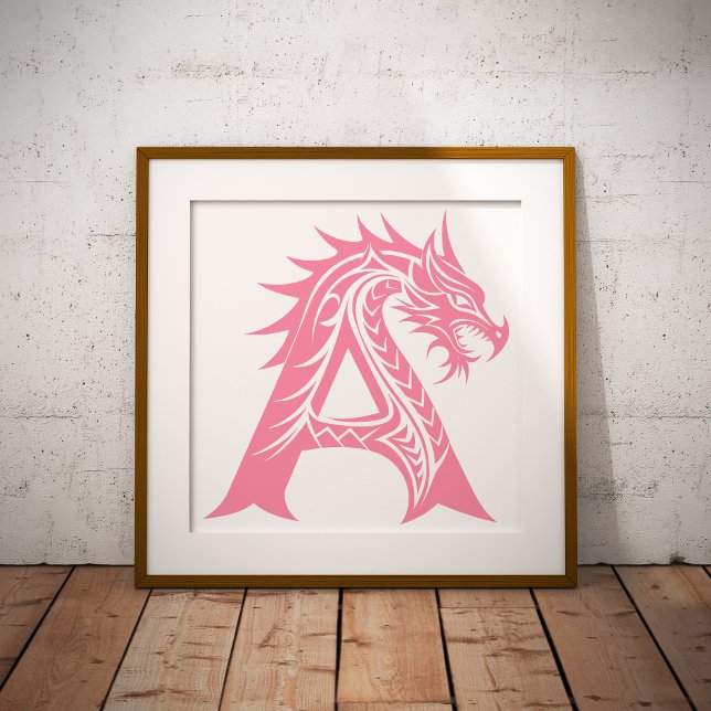 Drakstilat brev A, Drakalfabetet, Monogram Poster (Skapare uppladdad)