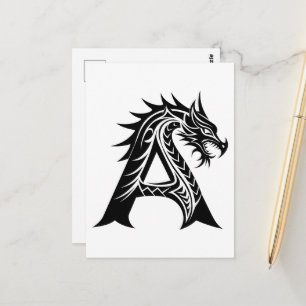 Drakstilat brev A, Drakalfabetet, Monogram Vykort