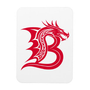 Drakstilat brev B, Drakalfabet, Monogram Magnet