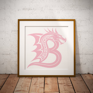 Drakstilat brev B, Drakalfabet, Monogram Poster