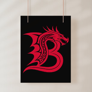 Drakstilat brev B, Drakalfabetet, Monogram Fototryck