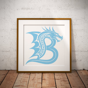 Drakstilat brev B, Drakalfabetet, Monogram Fototryck