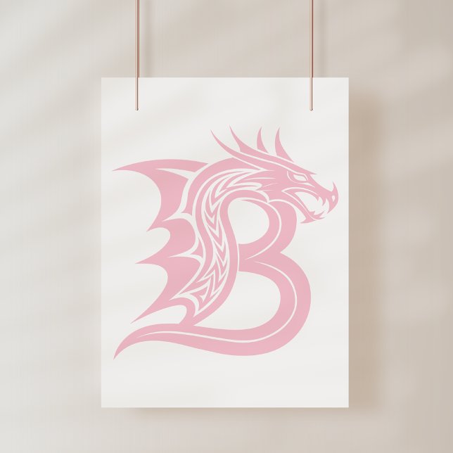 Drakstilat brev B, Drakalfabetet, Monogram Fototryck (Skapare uppladdad)