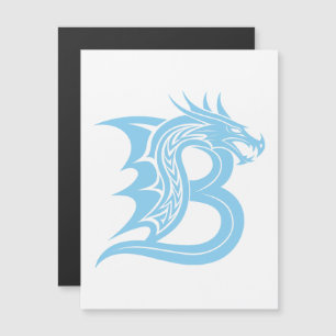 Drakstilat brev B, Drakalfabetet, Monogram Magnetisk Inbjudningskort