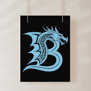 Drakstilat brev B, Drakalfabetet, Monogram Poster