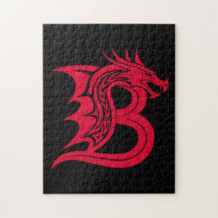 Drakstilat brev B, Drakalfabetet, Monogram Pussel
