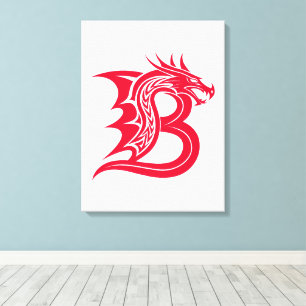Drakstilat brev B, Drake alfabet, Monogram Canvastryck