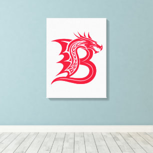 Drakstilat brev B, Drake alfabet, Monogram Canvastryck