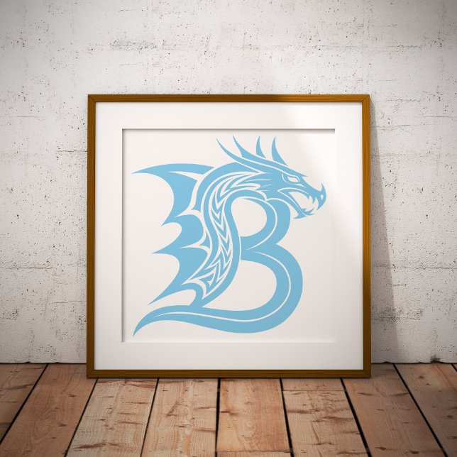 Drakstilat brev B, Drake alfabet, Monogram Poster (Skapare uppladdad)