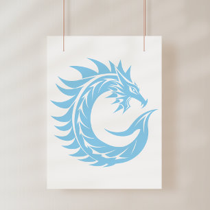 Drakstilat brev C, Drakalfabet, Monogram Poster