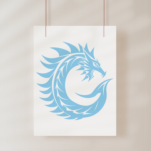 Drakstilat brev C, Drakalfabet, Monogram Poster (Skapare uppladdad)