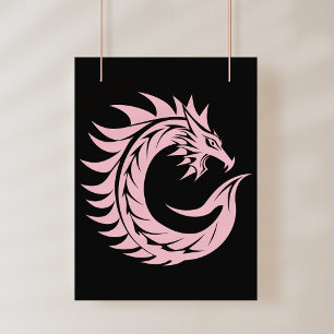 Drakstilat brev C, Drakalfabet, Monogram Poster