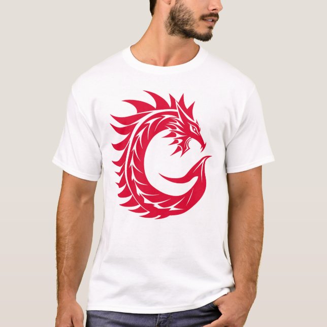 Drakstilat brev C, Drakalfabet, Monogram T Shirt (Framsida)