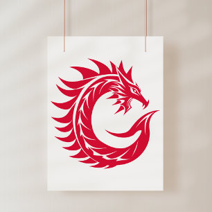 Drakstilat brev C, Drakalfabetet, Monogram Fototryck
