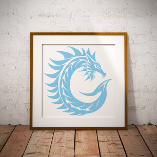 Drakstilat brev C, Drakalfabetet, Monogram Fototryck