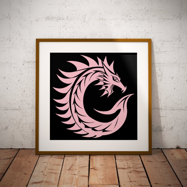Drakstilat brev C, Drakalfabetet, Monogram Poster (Skapare uppladdad)