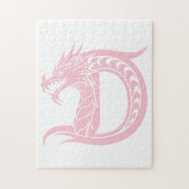 Drakstilat brev D, Drakalfabet, Monogram Pussel
