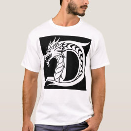 Drakstilat brev D, Drakalfabet, Monogram T Shirt