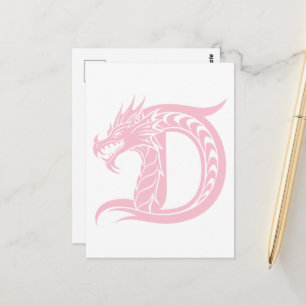 Drakstilat brev D, Drakalfabetet, Monogram Vykort