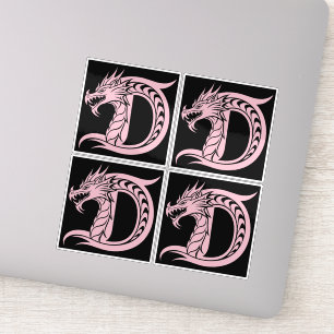 Drakstilat brev D, Drake alfabet, Monogram Klistermärken