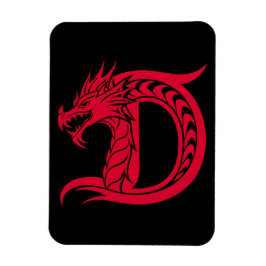 Drakstilat brev D, Drake alfabet, Monogram Magnet