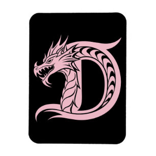 Drakstilat brev D, Drake alfabet, Monogram Magnet