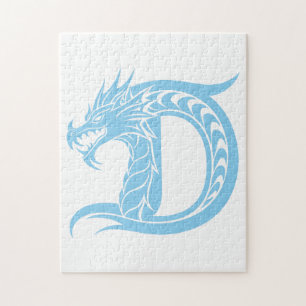 Drakstilat brev D, Drake alfabet, Monogram Pussel