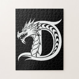 Drakstilat brev D, Drake alfabet, Monogram Pussel