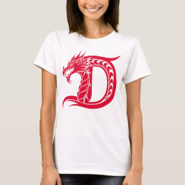Drakstilat brev D, Drake alfabet, Monogram T Shirt