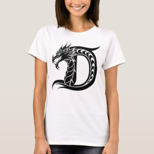 Drakstilat brev D, Drakealfabetet, Monogram T Shirt