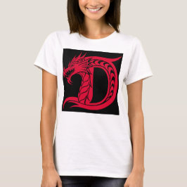 Drakstilat brev D, Drakealfabetet, Monogram T Shirt