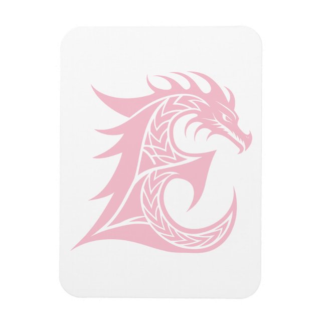 Drakstilat brev E, Drakalfabetet, Monogram Magnet (Vertikal)