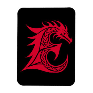 Drakstilat brev E, Drakalfabetet, Monogram Magnet