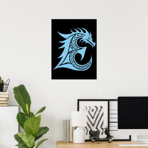 Drakstilat brev E, Drakalfabetet, Monogram Poster
