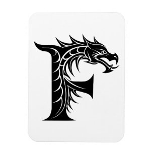 Drakstilat brev F, Drakalfabetet, Monogram Magnet