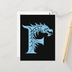 Drakstilat brev F, Drakalfabetet, Monogram Vykort