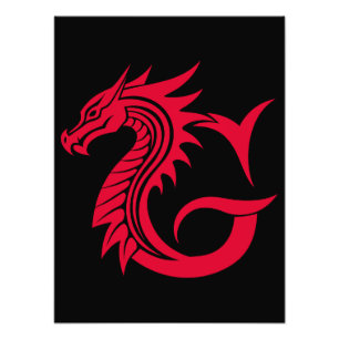 Drakstilat brev G, Drakalfabet, Monogram Fototryck
