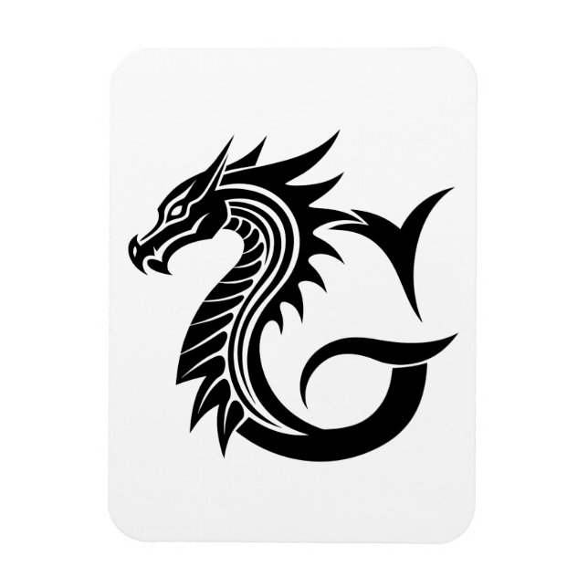 Drakstilat brev G, Drakalfabetet, Monogram Magnet (Vertikal)
