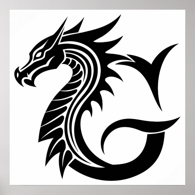 Drakstilat brev G, Drakalfabetet, Monogram Poster (Framsidan)