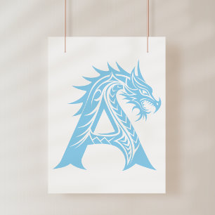 Drakstils bokstav A, Drakalfabetet, Monogram Poster