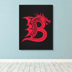 Drakstilskt bokstav B, Drakalfabetet, Monogram Canvastryck