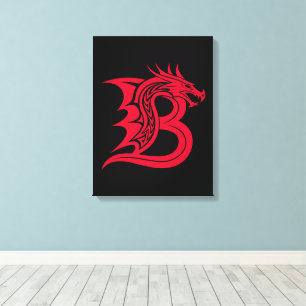 Drakstilskt bokstav B, Drakalfabetet, Monogram Canvastryck
