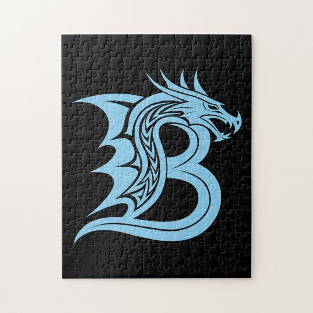 Drakstilskt bokstav B, Drakalfabetet, Monogram Pussel (Vertikal)