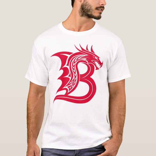 Drakstilskt bokstav B, Drakalfabetet, Monogram T Shirt (Framsida)